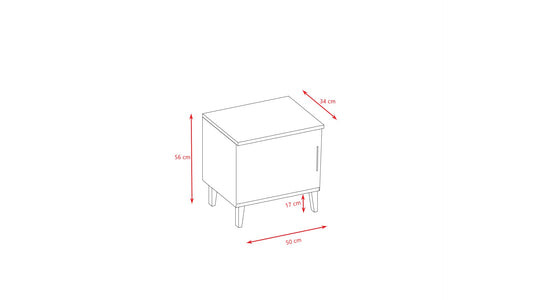 Bedside Table Kubi - Grey