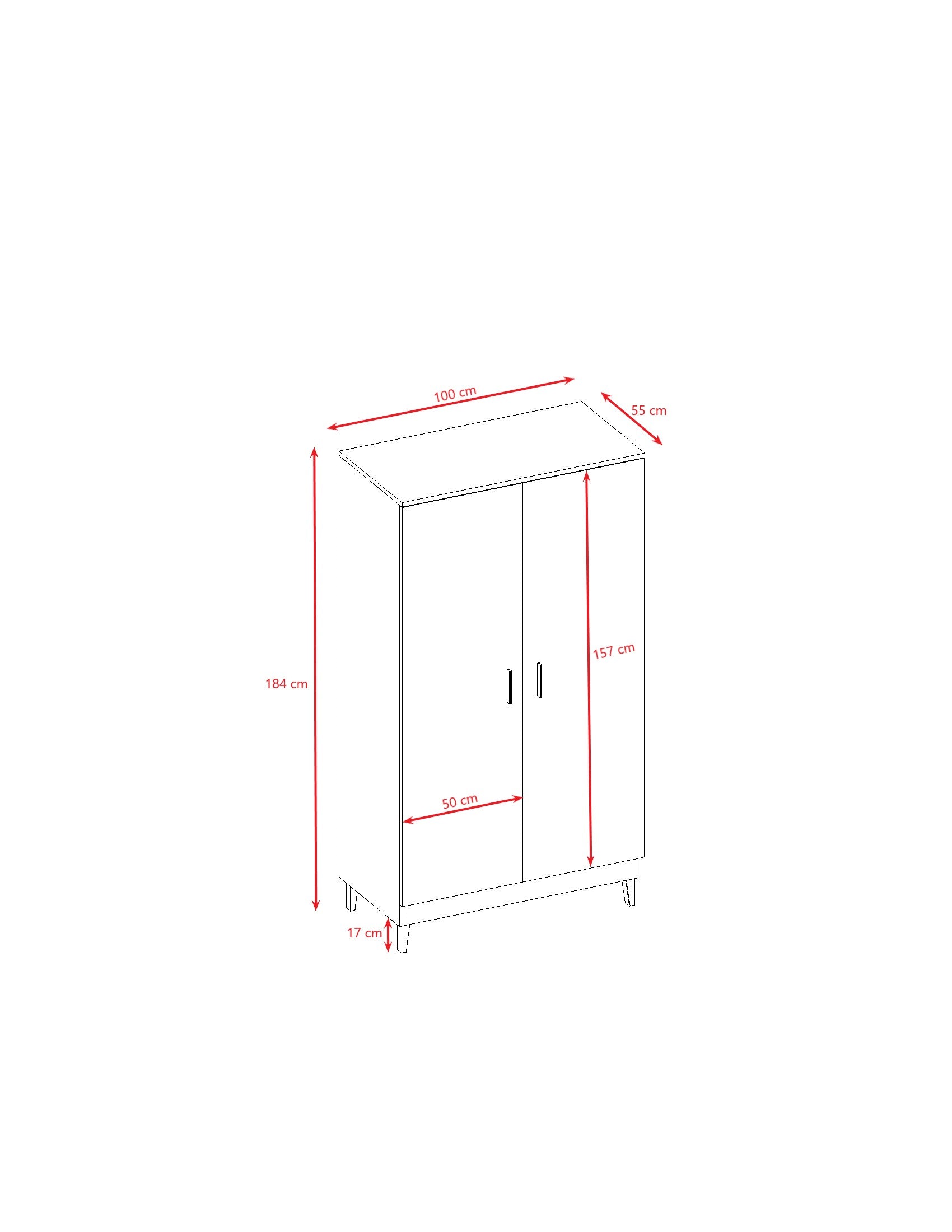 Wardrobe Kubi - White